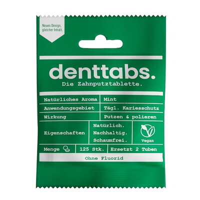 Denttabs Tandenpoets Tabletten zonder Fluoride 125st.