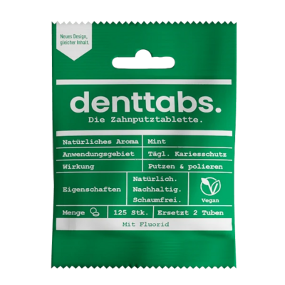 Denttabs Tandenpoets Tabletten met Fluoride 125st.