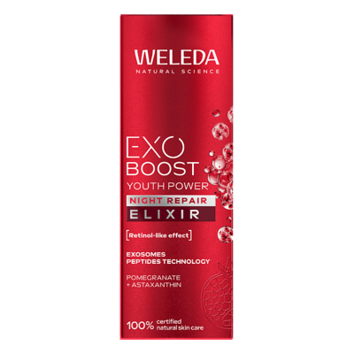 Weleda Exo night repair elixir granaatappel astaxanthine