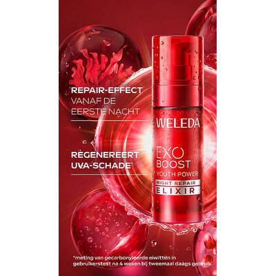 Weleda Exo night repair elixir granaatappel astaxanthine