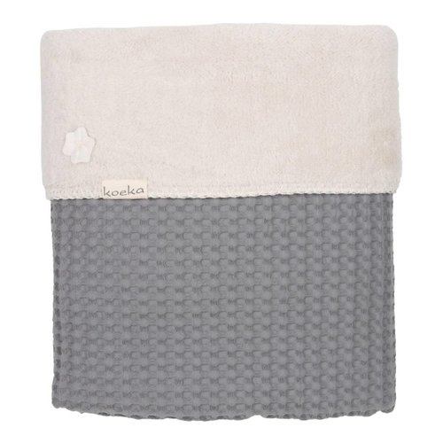 Koeka Koeka wiegdeken oslo teddy steel grey Koeka Koeka wiegdeken oslo teddy steel grey