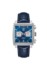 Tag Heuer Monaco chrono cadran bleu alligator bleu 39 mm