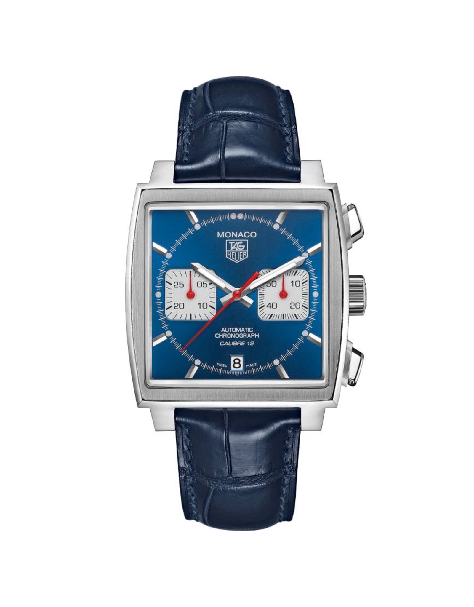 Tag Heuer Monaco chrono cadran bleu alligator bleu 39 mm