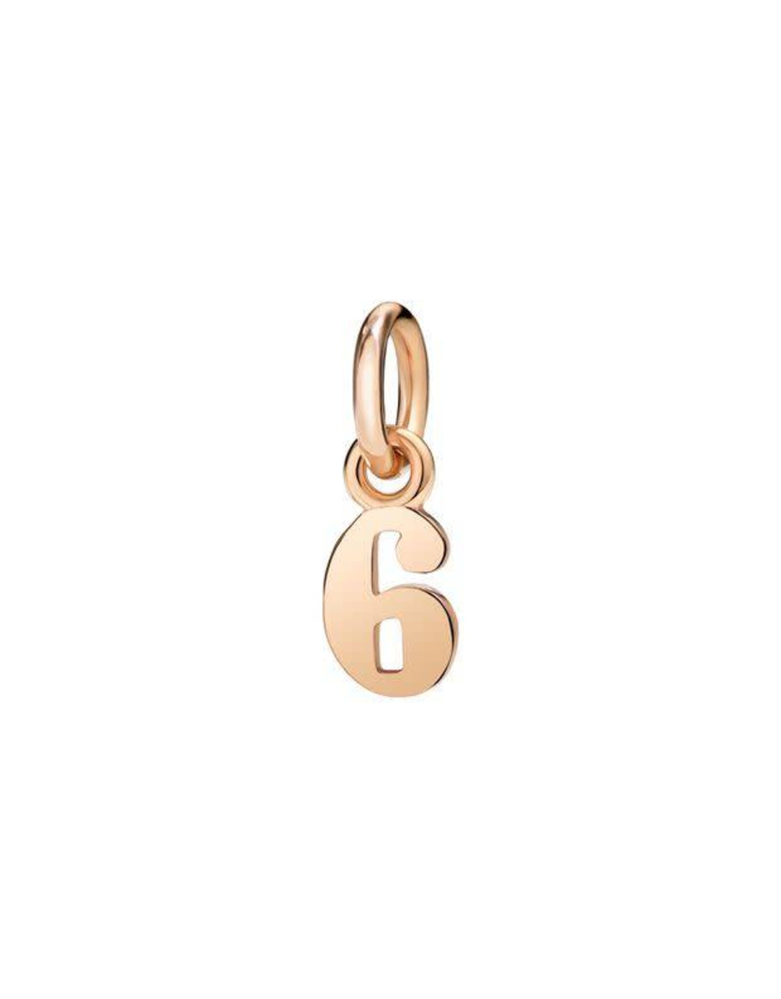 dodo Charm 6 or rose 9K DODO DNUM9P/6. Le chiffre du sixième sens. En or rose, hauteur 0,8 cm. Cordon noir inclus.