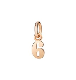 dodo Charm 6 or rose 9K DODO DNUM9P/6. Le chiffre du sixième sens. En or rose, hauteur 0,8 cm. Cordon noir inclus.