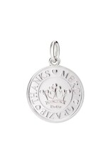 dodo Charm pièce de monnaie argent merci  DODO DMTHANKS/A. Grazie ! Thanks ! Merci ! Pendentif en argent. Cordon noir inclus.