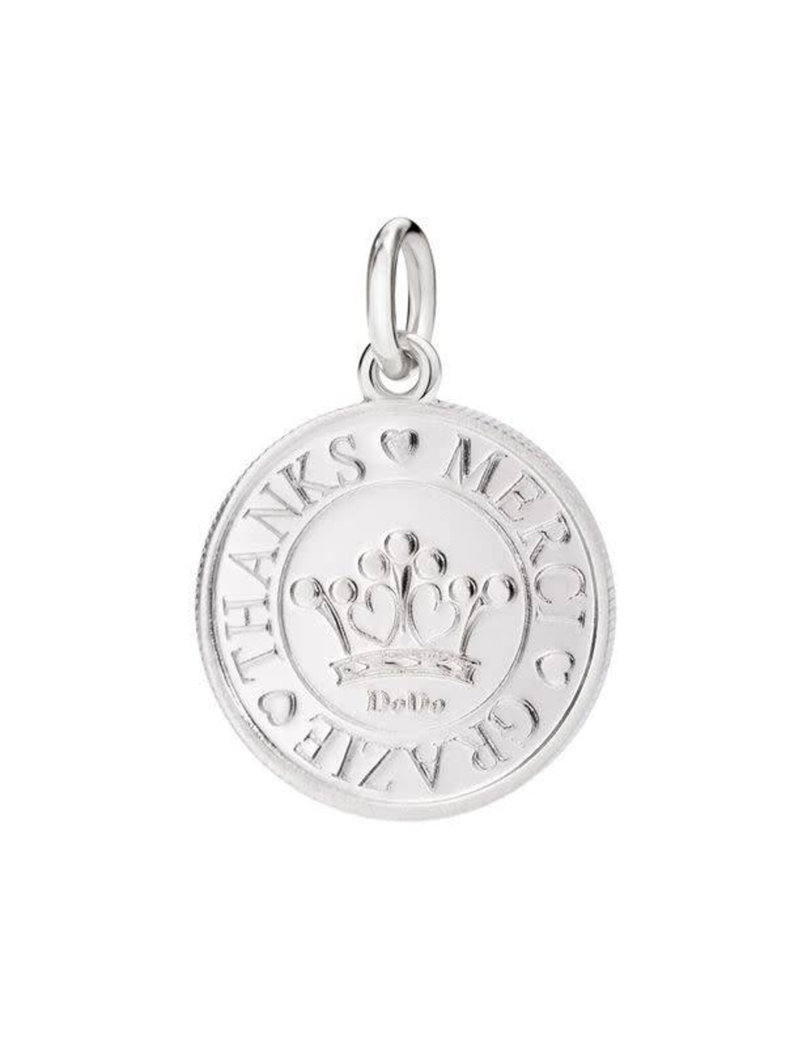 dodo Charm pièce de monnaie argent merci  DODO DMTHANKS/A. Grazie ! Thanks ! Merci ! Pendentif en argent. Cordon noir inclus.