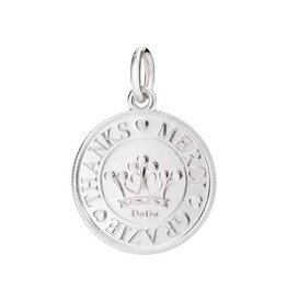 dodo Charm pièce de monnaie argent merci  DODO DMTHANKS/A. Grazie ! Thanks ! Merci ! Pendentif en argent. Cordon noir inclus.
