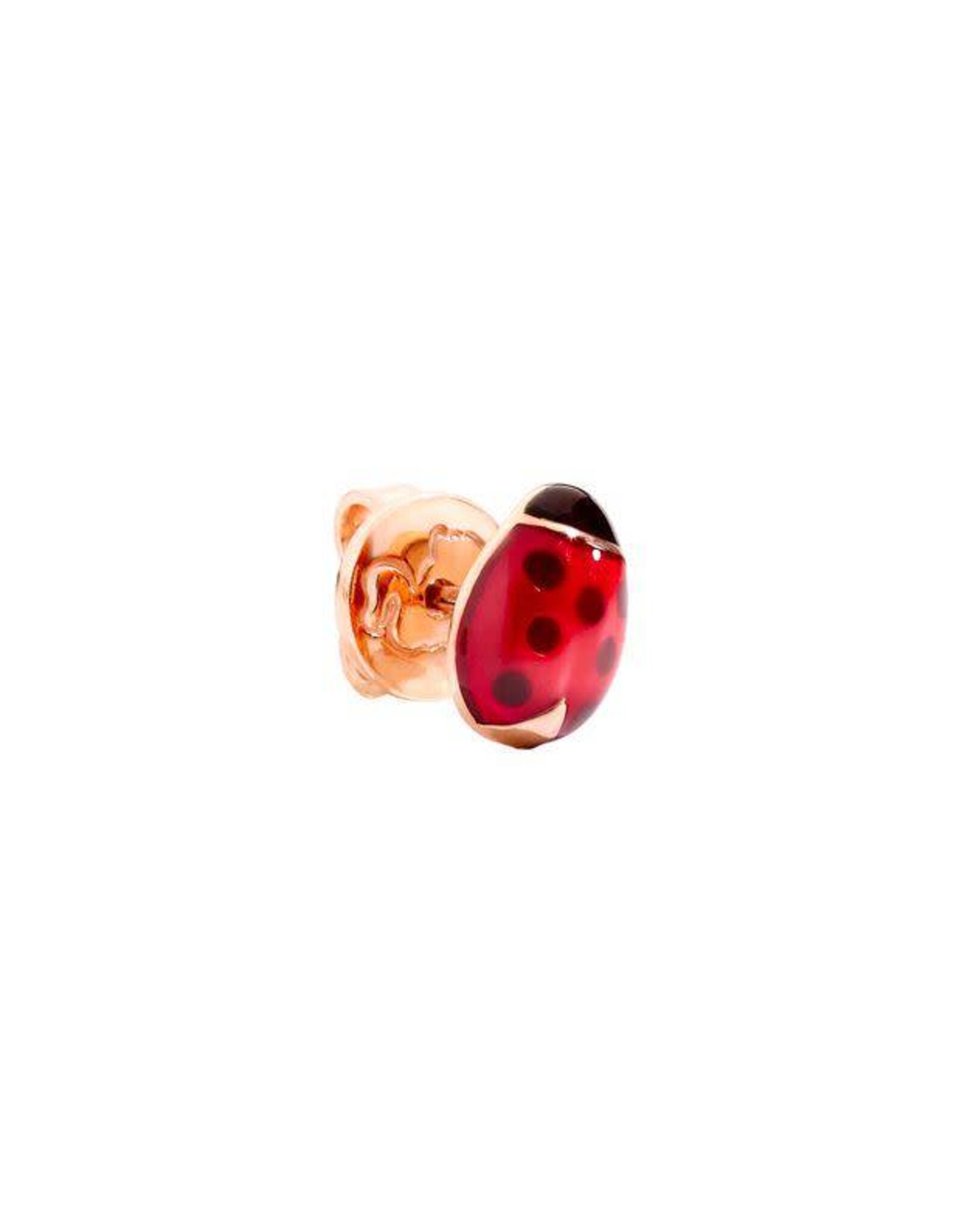 dodo Boucle d’oreille coccinelle en or rose 9 ct et émaux colorés. DoDo DOHCOC/9/K