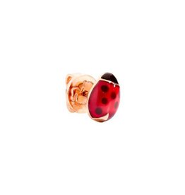 dodo Boucle d’oreille coccinelle en or rose 9 ct et émaux colorés. DoDo DOHCOC/9/K