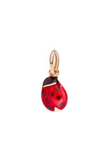 dodo Pendentif coccinelle en or rose 9 ct et émaux colorés. Cordon noir inclus. DoDo DMCOC/9/K