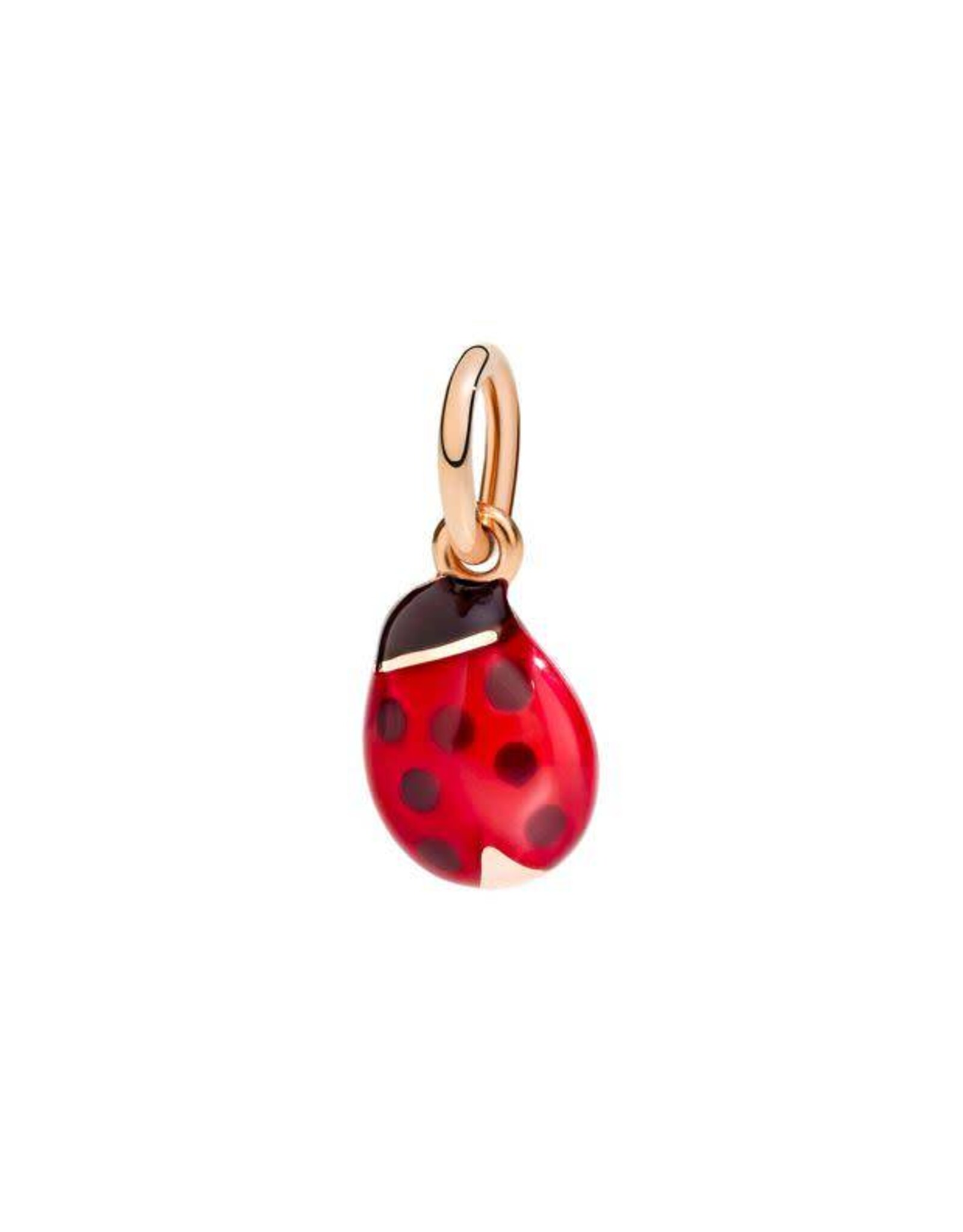 dodo Pendentif coccinelle en or rose 9 ct et émaux colorés. Cordon noir inclus. DoDo DMCOC/9/K