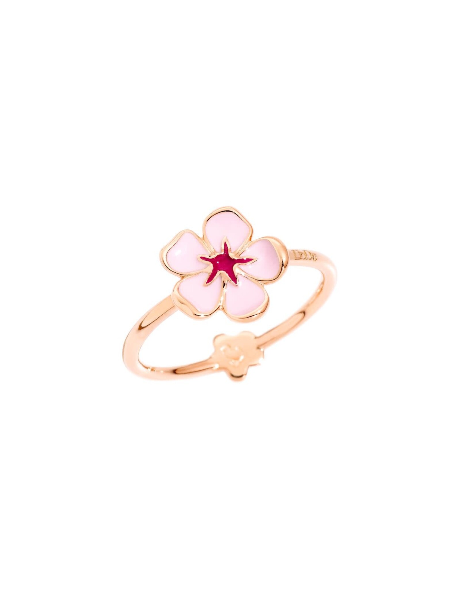 dodo Bague grande fleur du cerisier or rose 9K et émail rose 52 DODO ADFIOG/RO/9/K-52