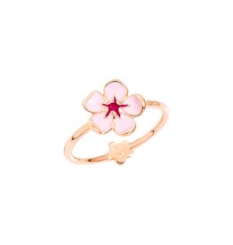 dodo Bague grande fleur du cerisier or rose 9K et émail rose 52 DODO ADFIOG/RO/9/K-52