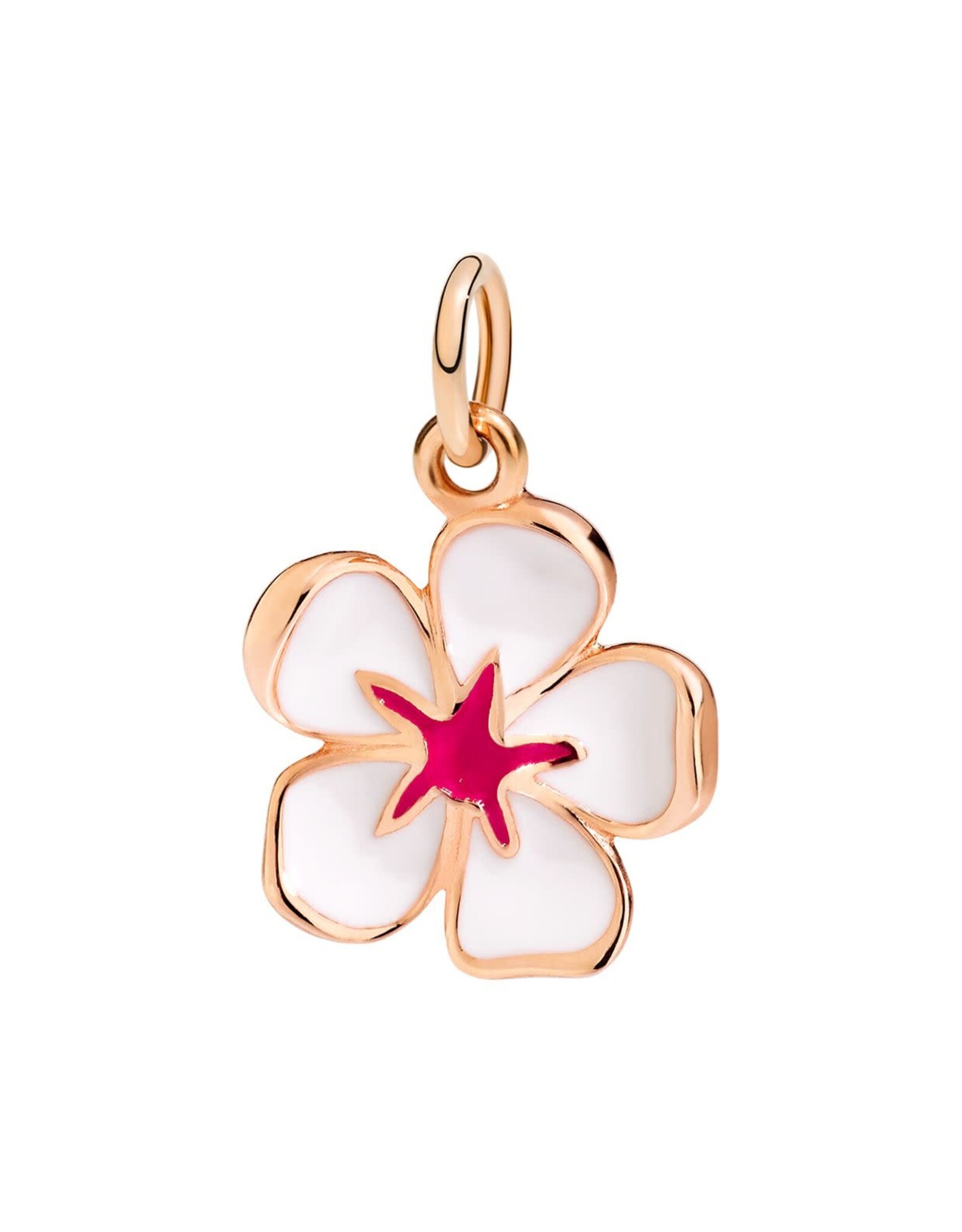 dodo Charm fleur de cerisier or rose 9K émail blanc DoDo DMFIO/G/BI/9/K
