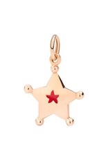 dodo Pendentif etoile or rose 9K émail rouge DoDo DMEVO/ST/9/K
