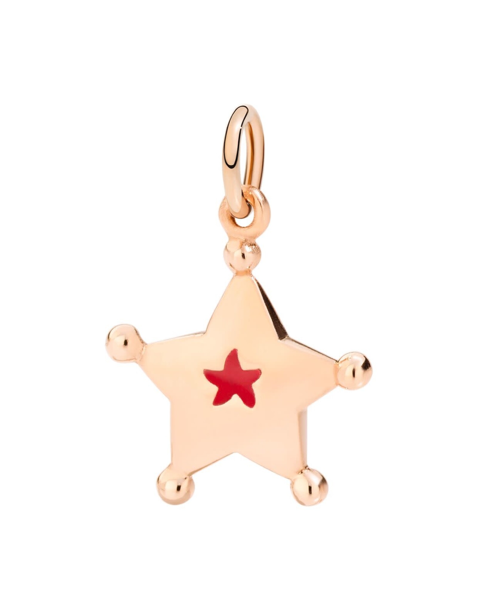 dodo Pendentif etoile or rose 9K émail rouge DoDo DMEVO/ST/9/K