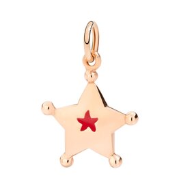 dodo Pendentif etoile or rose 9K émail rouge DoDo DMEVO/ST/9/K