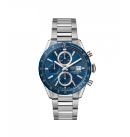 Tag Heuer Carrera homme chrono cadran bleu acier 41 mm calibre 16 TAGHEUER CBM2112.BA0651