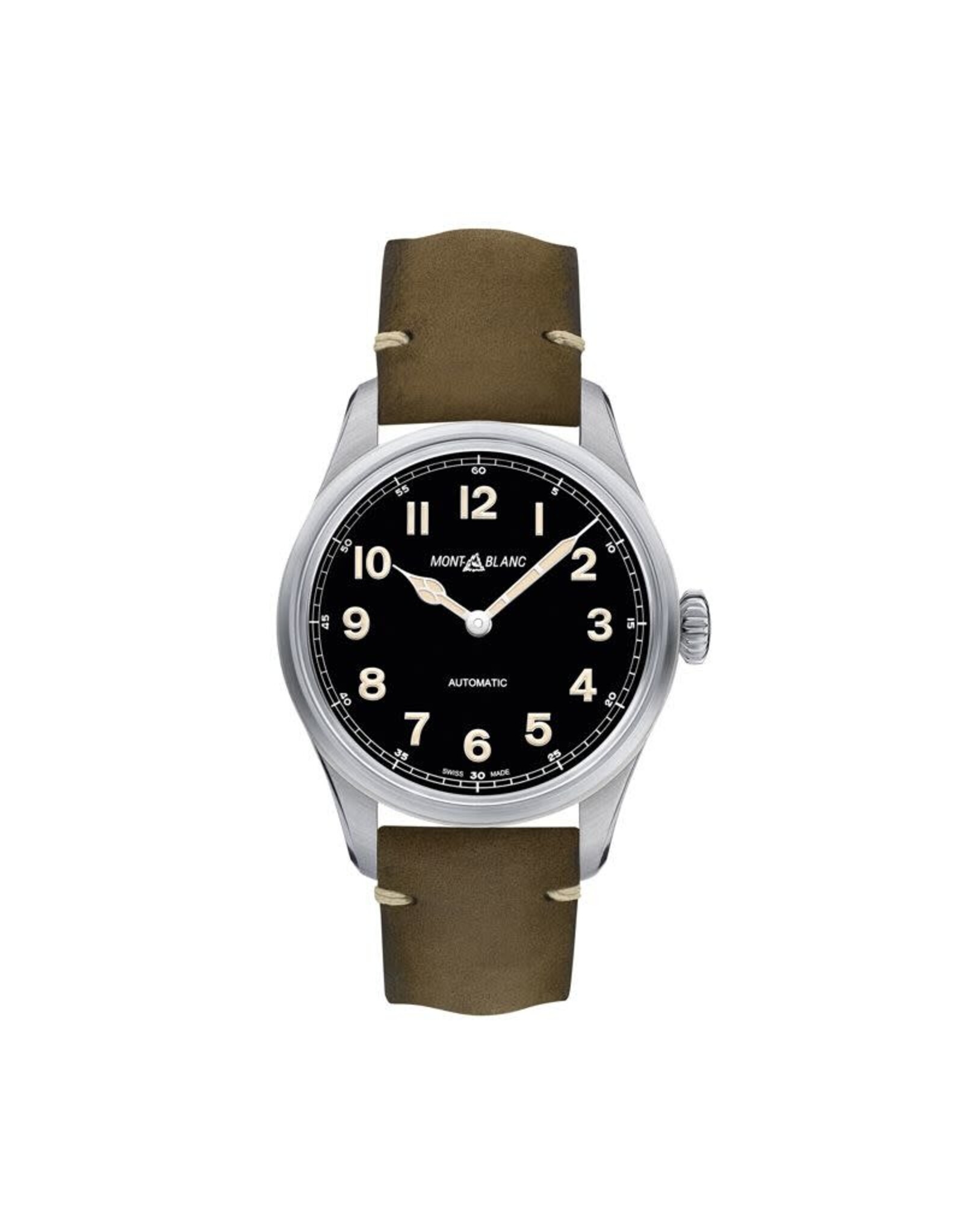 MONTBLANC 1858 40 mm auto cadran noir bracelet vert MONTBLANC