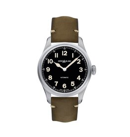 MONTBLANC 1858 40 mm auto cadran noir bracelet vert MONTBLANC