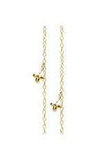 Collier lotus torsadée chaîne d'ancre- 2 feuilles or rose carabine 90 cm LYNGGAARD