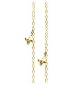 Collier lotus torsadée chaîne d'ancre- 2 feuilles or rose carabine 90 cm LYNGGAARD