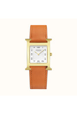 HERMES S.A Heure H MM plaqué or br orange HERMES