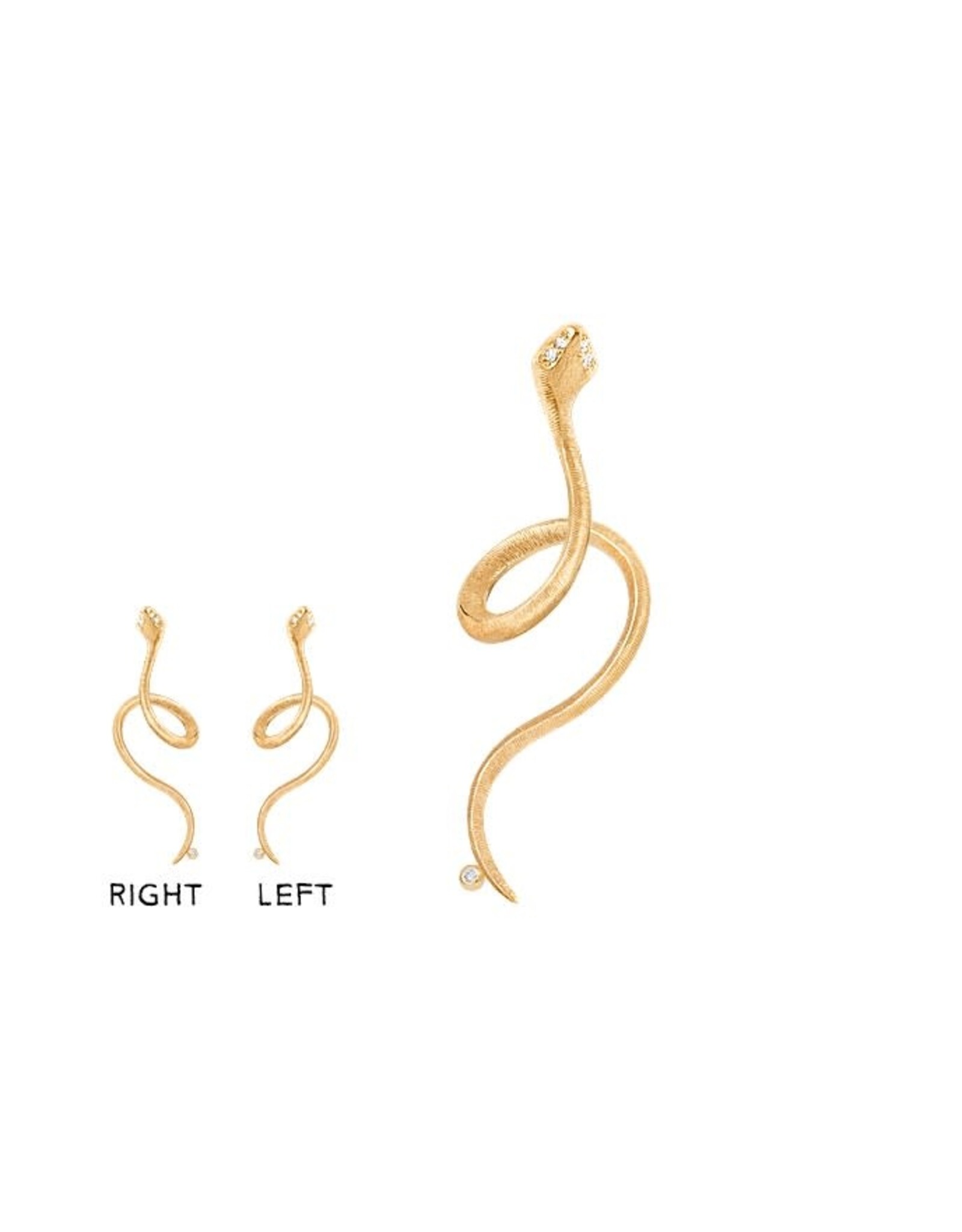 BO gauche serpent or jaune 18K 5 diams LYNGGAARD
