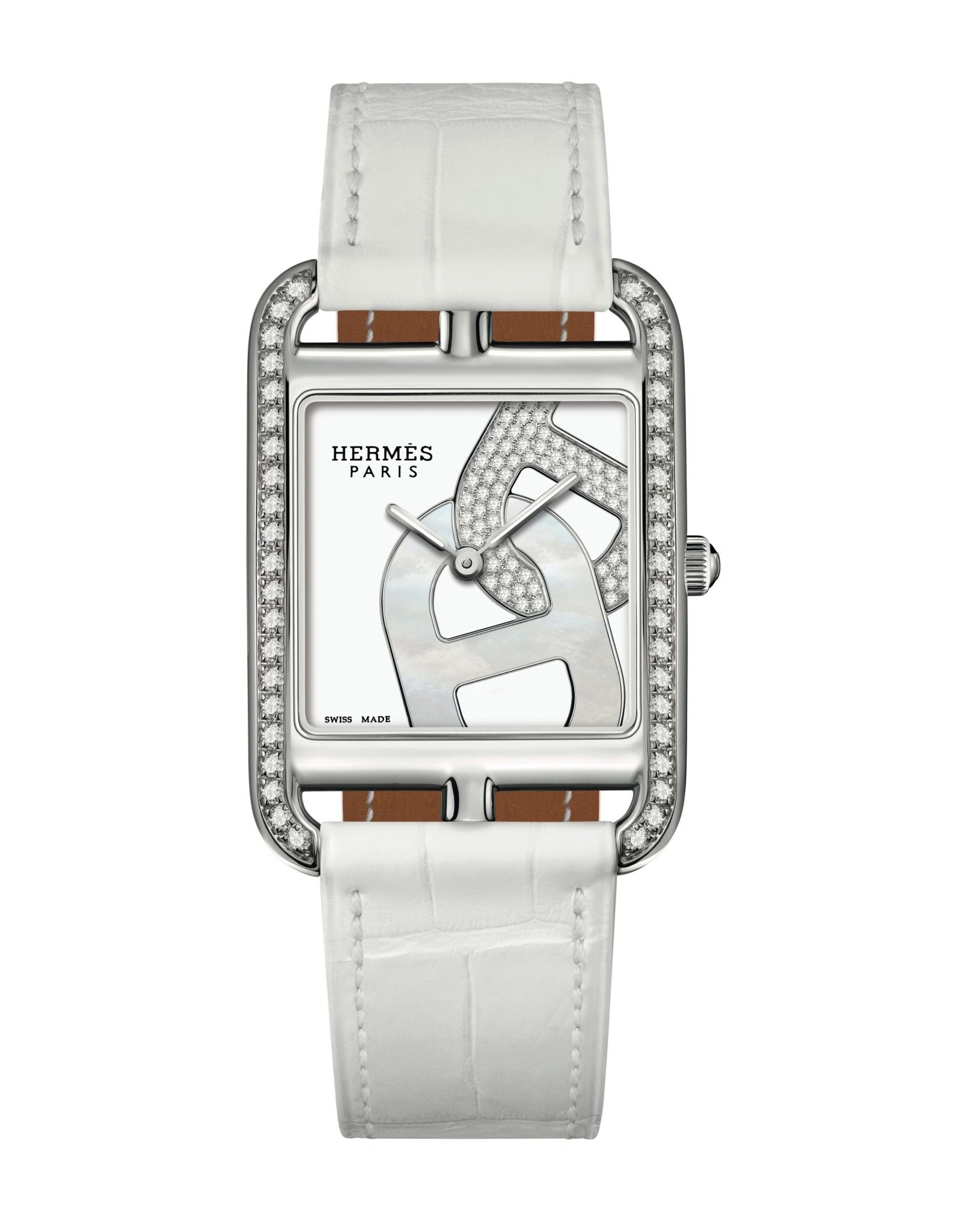 HERMES S.A Cape Cod GM chantilly cadran nacre et brillants HERMES