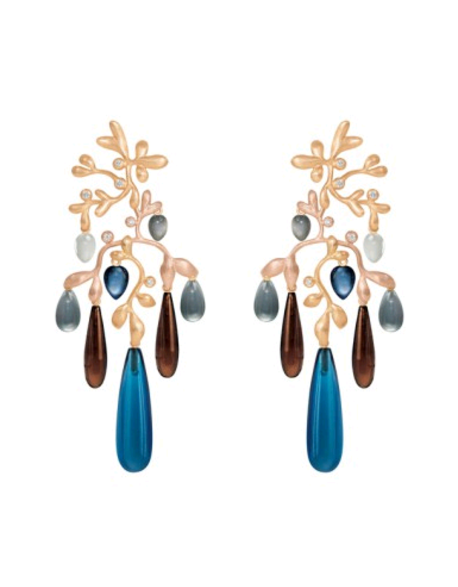 BO Gipsy london blue topaz, grey moonstone and smoke quartz