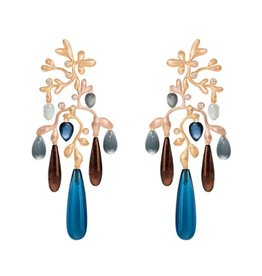 BO Gipsy london blue topaz, grey moonstone and smoke quartz