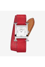 HERMES S.A Heure H PM éphémère acier DT vermillon HERMES