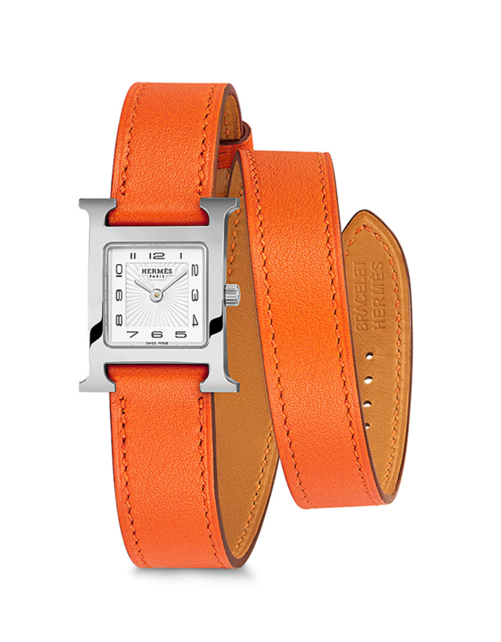 HERMES S.A Heure H PM acier DT orange PM HERMES