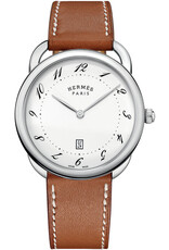 HERMES S.A Arceau GM cadran blanc acier HERMES