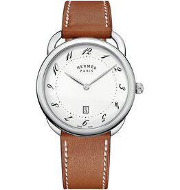 HERMES S.A Arceau GM cadran blanc acier HERMES