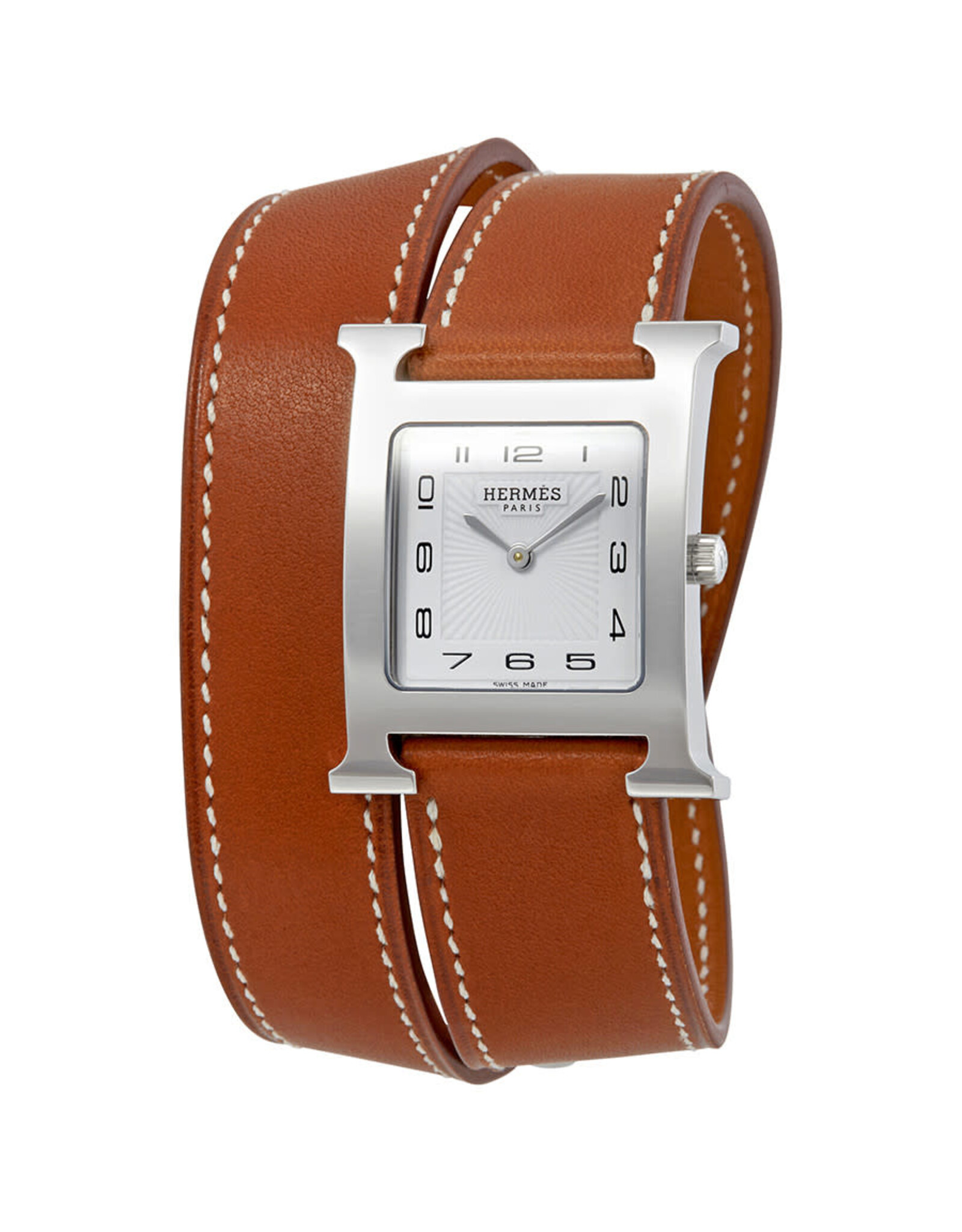 HERMES S.A Heure H MM acier cadran blanc bracelet DT GM HERMES
