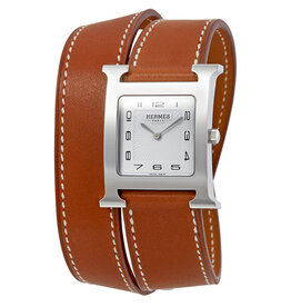HERMES S.A Heure H MM acier cadran blanc bracelet DT GM HERMES