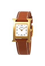 HERMES S.A Heure H PM plaqué or barenia ST HERMES