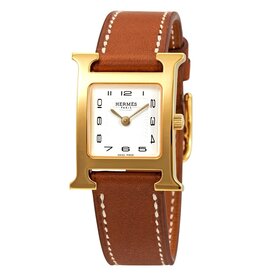 HERMES S.A Heure H PM plaqué or barenia ST HERMES