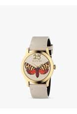 GUCCI G-TIMELESS MD WHITE calf&butterfly GUCCI