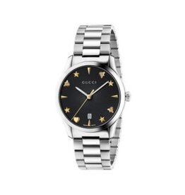 GUCCI G-TIMELESS MD BLACK guilloche signature GUCCI