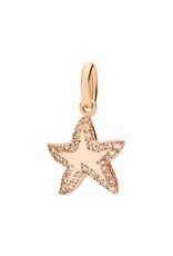 dodo Pendentif etoile or rose et diamants bruns DoDo