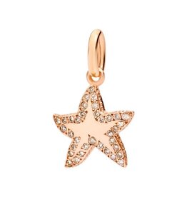 dodo Pendentif etoile or rose et diamants bruns DoDo