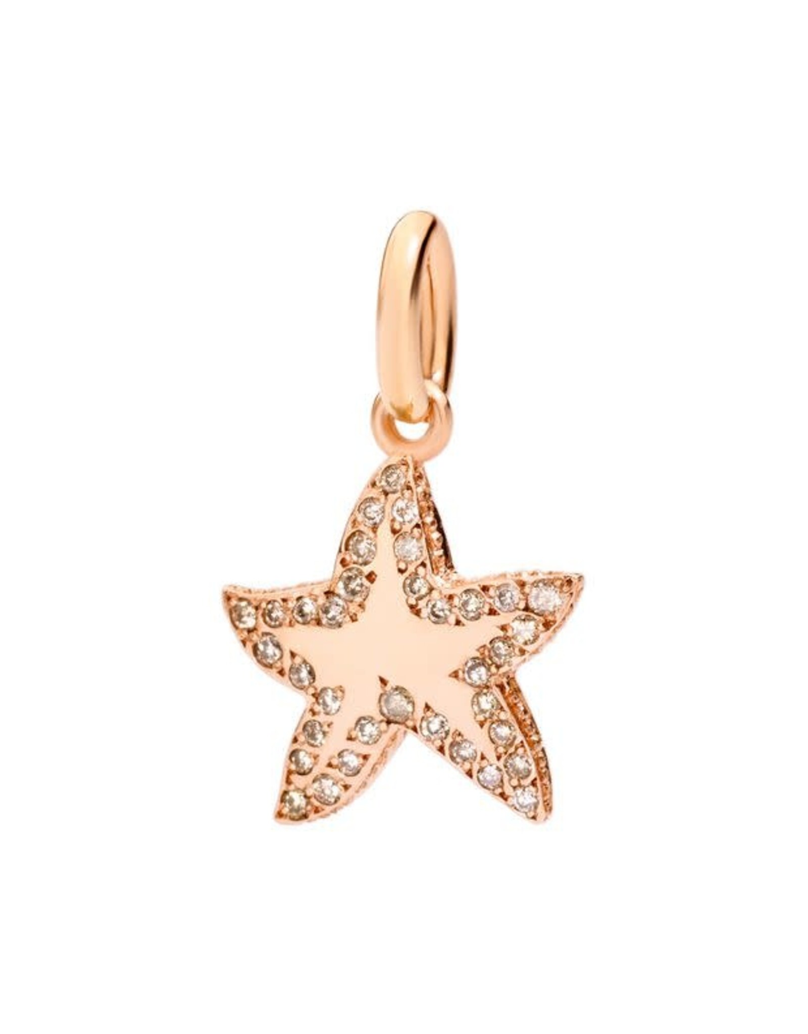 dodo Pendentif etoile or rose et diamants bruns DoDo