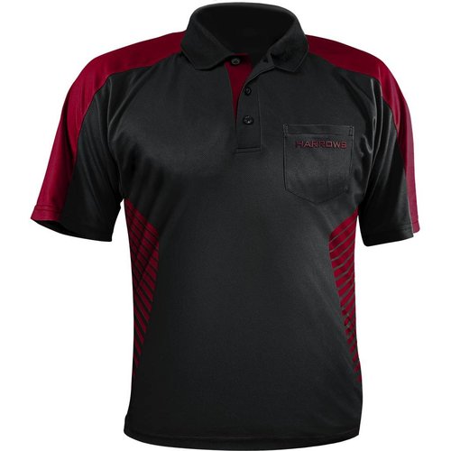 Harrows Harrows Vivid Dartshirt Black & Deep Red