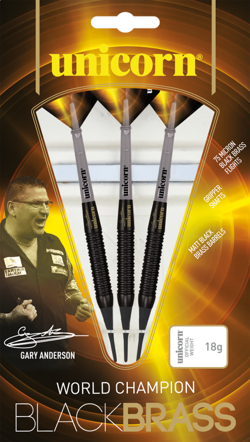 Unicorn Gary Anderson World Champion Black Brass Soft Tip