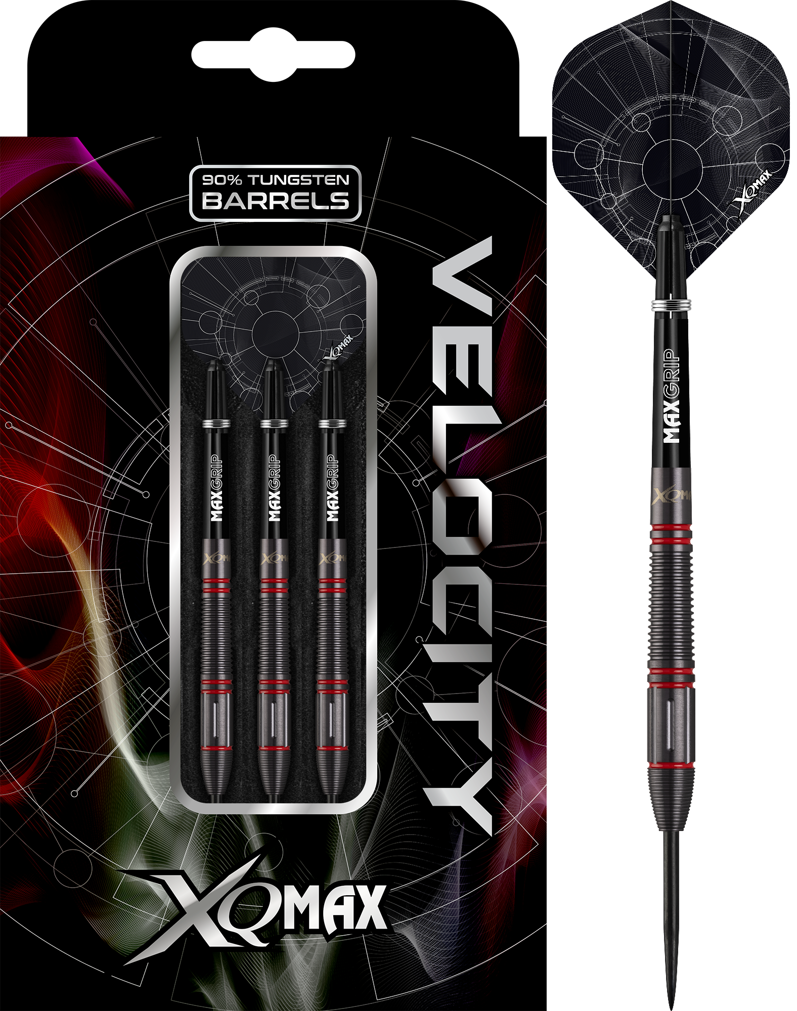 XQMax Velocity Red 90% - Dartshopper.com