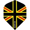 RAW RAW 100 Union Jack  Black Red & Yellow Darts Flights