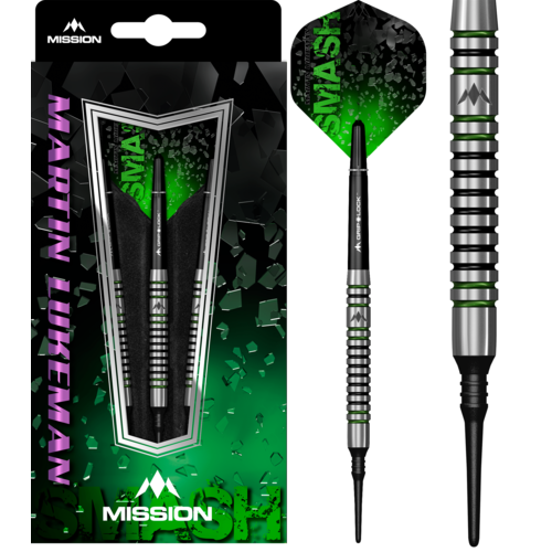 Mission Mission Martin Lukeman Black & Green 90% Soft Tip Darts